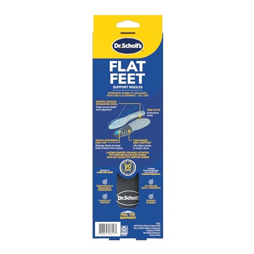 Dr. Scholl’s Flat Feet Support Insoles for Women, Size 6-10: Immediately Relieve Discomfort, Cradle Feet & Improve Ankle Alignment, Due to Overpronation,Low & Fallen Arches, Reduces Lower Body Stress
