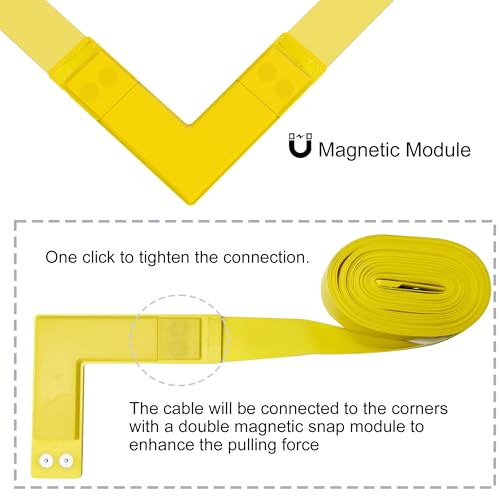 Chemimoso Magnetic Pickleball Court Lines System, Temporary Pickleball Court Lines in Standard Court Dimensions， Portable Pickleball Court Marking Kit, No Measuring Needed, Net Not Included
