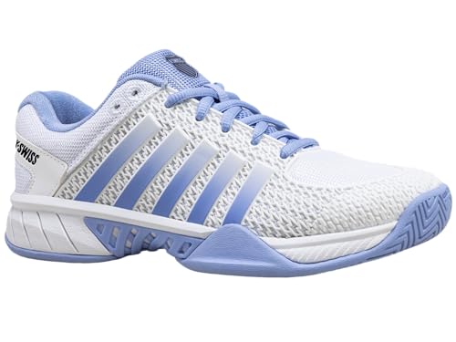 K-Swiss Women’s Express Light Pickleball Shoes – Lightweight Breathable Court Shoe, Stable Support, Durable Toe Protection, Bright White/Open Air/Estate Blue, 6 M