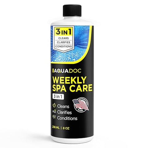 AquaDoc 3 in 1 Hot Tub Weekly Care - Concentrated Spa Water Conditioning Treatment to Help Reduce Residue, Improve Water Appearance, Enhance Comfort - Made in USA - 8 oz