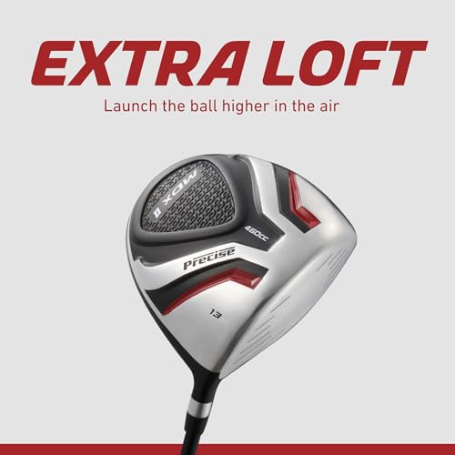 Precise Complete Teen Golf Club Set for Ages 13–16 – Includes Titanium Driver, Stainless Steel Hybrid, 7–PW Irons, Putter, Stand Bag & 3 Headcovers – Graphite/Steel Shafts - Right Hand