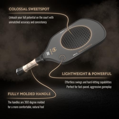 Spartus Odyssey Apex Series Pickleball Paddle with TruGrit Surface Technology and Boost Core for Power & Control - USAP Approved - 16mm Hybrid