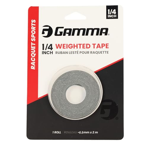 Gamma Weighted Tape – Adjustable Paddle & Racquet Weight for Enhanced Control, Power & Speed – Customizable Tape for Pickleball, Tennis, Padel - Gray, 1/2" Roll