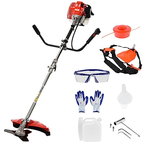 2026 New Gas Weed Eater 52cc 2-Stroke 2 in 1 Multi-Functional Petrol Hedge Trimmer， Weed Wacker String Trimmer Brush Cutter Complete Accessories，Gas Powered Weed Eater for Grass and Bush