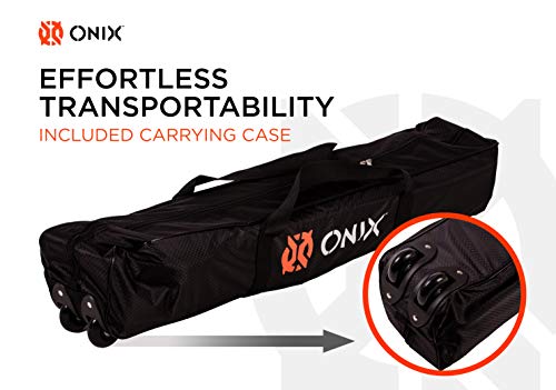 Onix Pickleball 2-in-1 Regulation-Size Portable Net and Practice Net Set Includes Carrying Case with Wheels,White