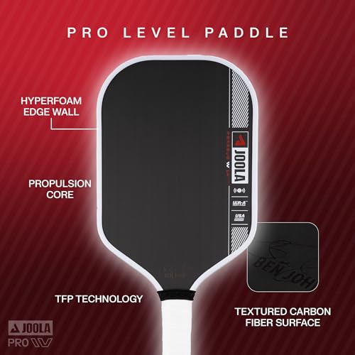 JOOLA Ben Johns Perseus Pro IV 14mm Pickleball Paddle - Tech Flex Power - Elongated Shape for Power & Spin - Propulsion Core Increases Power & Touch - UPA-A Certified - USAP Approved - NFC Chip