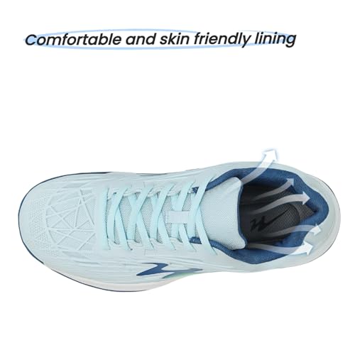 Men's Tennis Shoes for Pickleball & Badminton - Breathable Non-Slip Wide Toe Carbon Plate Athletic Shoes - Lightweight Comfortable Mens Pickleball Shoes for Tennis, Badminton, Pickleball