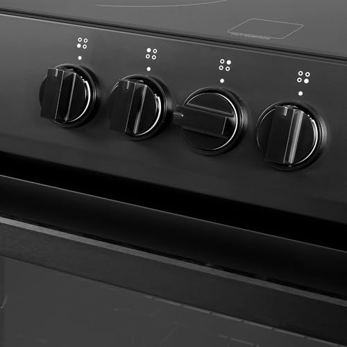 COSMO COS-ERD304K-BK 30 in. Stellar Collection 5.0 cu. ft. Electric Range with 4 Burner Glass Cooktop and Convection Oven in Matte Black