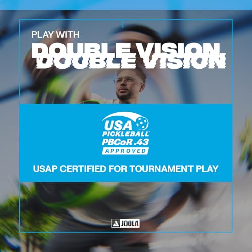 Hyperion Double Vision 16mm Pickleball Paddle - Signature Paddle Shape - Aramid Surface for Softer Responsive Touch - SK Film for Reduce Vibration - USAP Approved - NFC Chip Enabled