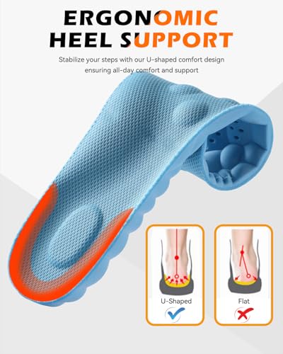 Plantar Fasciitis Feet Insoles,Cloud Insole for Men & Women, Support Orthotics, Energizing Comfort Shoe Insert, Breathable & Sweat-Absorbent, Arch Support Insole(M [US M: 8-8.5/W: 9-10])