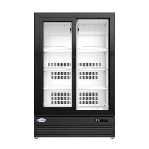 KoolMore 35 in. Retail Display Refrigerator, 10 Cu. Ft. Low Height Merchandiser Cooler, Aisle End Grab-and-Go Beverage Display Fridge for Convenience Stores, Supermarkets & Checkout, Black