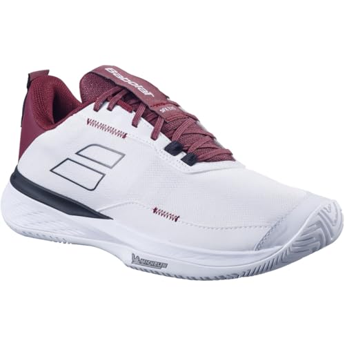 Babolat Men's SFX Evo All Court Tennis Shoes, White/Port Royale (Men's US Size 9)