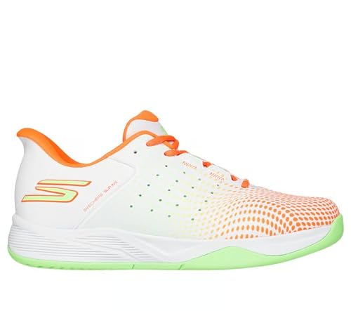 Skechers Men's Viper Court - Reload Hands Free Slip-Ins Sneaker, White/Orange, 10 M US