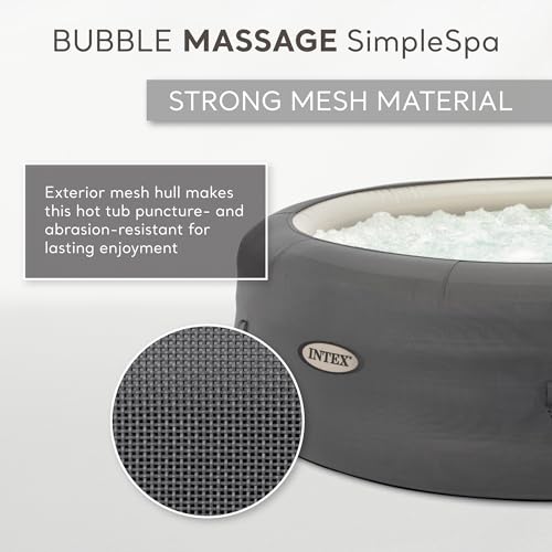 INTEX SimpleSpa Inflatable Hot Tub, 6 Person Jet Massage Spa with Built-in Pump and Cover - Portable Outdoor Tub with Bubble Jets for Home, Backyard, and Patio
