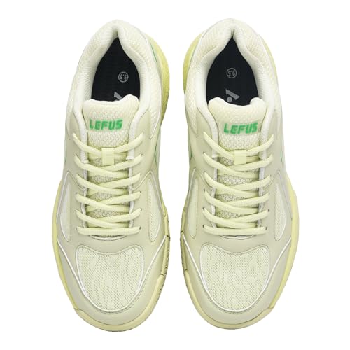 LEFUS Women's Pickleball Shoes - AMZ-P601, Non-Slip, Cushioning, Anti-Torque, Breathable Court Shoes (P601 Lemon, 8.5)