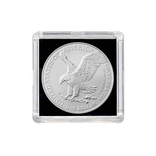 2026 U.S. Silver Eagle .999 Fine Silver with Black Background Snap Tight Square Holder Dollar Uncirculated US Mint