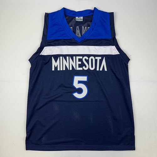 Facsimile Autographed Anthony Edwards Minnesota Blue Reprint Laser Auto Basketball Jersey Size Men's XL
