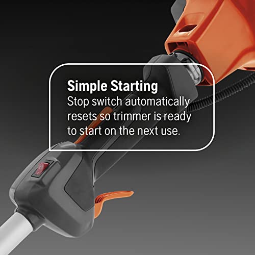 Husqvarna 130C Gas String Trimmer, 28-cc 2-Cycle, 17-Inch Curved Shaft Gas Weed Wacker with Tap N' Go Trimmer Head for Quick Line Feed (Renewed)