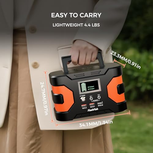 Flashfish 150W Portable Power Station 166Wh, 300W Peak Solar Generator with 2 Ac Outlets, 2 DcPorts & 3 USB Ports, Backup Battery Pack for Camping, Outdoor Emergency, Home Power Supply