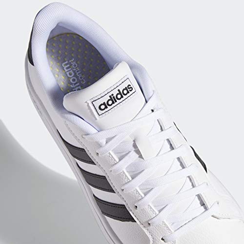 adidas Women's Grand Court Shoe, White/Black/White, 8