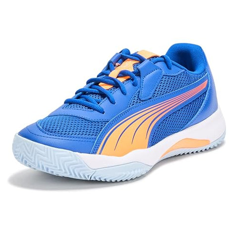 Puma Men's NOVA Court Pickleball Shoe, Vivid Blue-Heat Fire-Puma White, 10