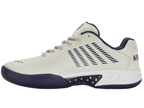 K-Swiss Men's Hypercourt Express 2 Tennis Shoe, Vaporous Gray/White/Peacoat, 10 M