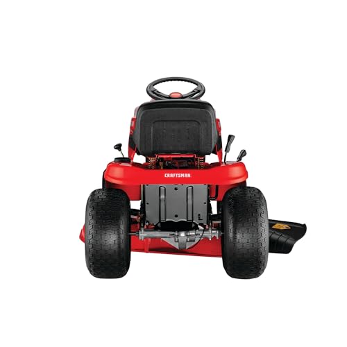 CRAFTSMAN 42" Gas Riding Lawn Mower with 17.5 HP* Briggs and Stratton Single-Cylinder Engine, Gas Lawn Tractor with 7-Speed Transmission, Red/Black (13AN77XSA93)