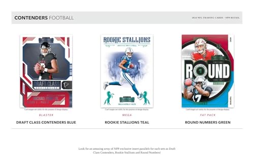 2024 Panini Contenders Football Series Factory Sealed Blaster Box with One Autograph or Rookie Ticket Memorabilia Swatch Plus Seven Inserts or Parallels Per Box Including Exclusive Blue Parallels