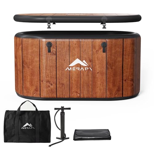 MERAPI XL 170 Gal Cold Plunge Tub with Cushion, Upgraded Ice Bath Tub for Athletes - Water Chiller Compatible - Inflatable Ice Bath at Home Recovery