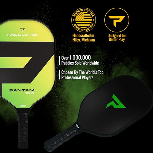 Paddletek Bantam TS-5 Pickleball Paddle | Professional Pickleball Paddles with Honeycomb Core, Textured Fiberglass Epoxy Hybrid Surface, Bantam PolyCore & High Tack Performance Grip | USAPA Approved