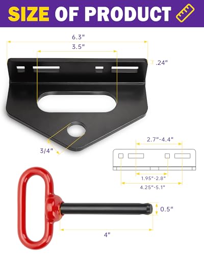 HOWBOW Zero Turn Mower Trailer Tow Hitch Kit, 1/4" Heavy Duty Steel, Universal, Black+Red