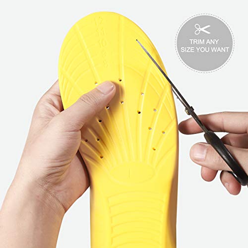 Shoes Inserts Memory Foam Insoles Shock Absorption Pain Relief Plantar Fasciitis Breathable PU Sports Foot Insoles for Men Women,1 Pair (M（Men's 6-9/ Women 7-11）)