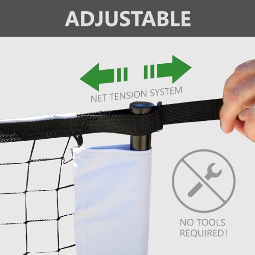 ZENY Portable Pickleball Net Set System with Court Marker Kit, Metal Frame Stand and Regulation Size Net 22 FT Including Carrying Bag Indoor Outdoor Game