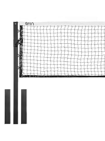 A11N SPORTS Pro-Grade In-Ground Pickleball Net System with Heavy-Duty Carbon Steel Posts, Rust-Proof All-Weather Construction, Easy Sleeve Installation, Official Size for Outdoor Court