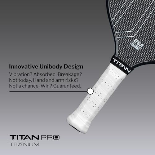 Titan Pickleball Titanium Pro Pickleball Paddles, 8mm PP Honeycomb Duo Core, Carbon Fiber Pickleball Paddle, Elongated, USAPA Approved, 14mm Thickness, Toray T700 Pickleball Paddle