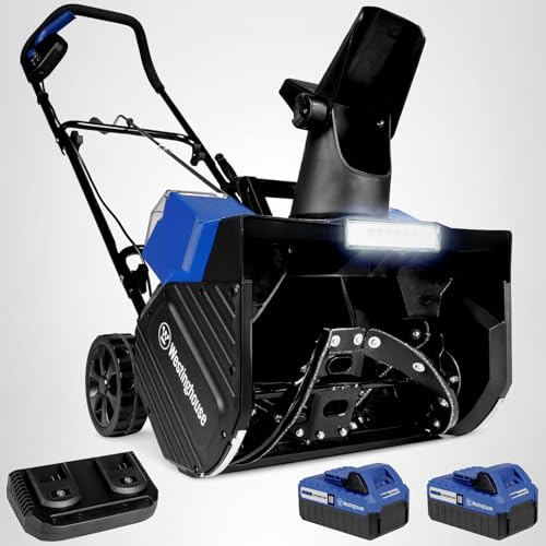 Westinghouse WSnow18 48V Cordless Snow Blower 18 Inch Kit, Steel Auger, LED Light, 1200W Brushless Motor, 25ft Throwing Distance, Plows 650lbs/min, Compatible with Snow Joe Batteries