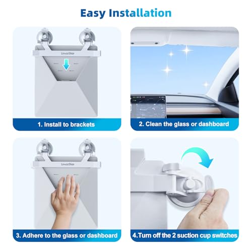FONKEN for Starlink Mini Car Mount for Dashboard for Starlink Mini Dash Mount for Starlink Mini Suction Cup Mount for Dashboard & Windshield Suitable Most Vehicles and Ensures Stable Satellite Signal