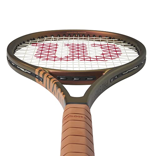 Wilson Pro Staff 97UL V14 Performance Tennis Racket - Grip Size 1-4 1/8", Strung with Sensation 16 Natural at Mid Range Tension
