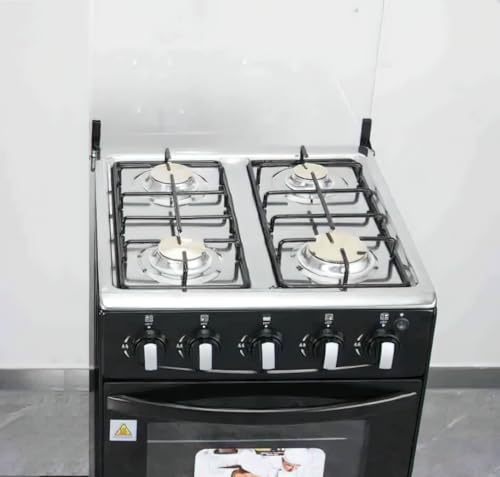 Gas Range with Double-Layer Glass Door, 4 Burners, Cast Iron Rack, 60L Capacity, Dedicated LPG