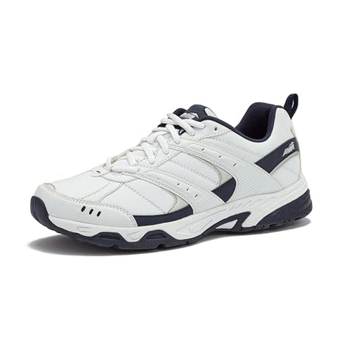 Avia Avi-Verge Mens Sneakers - Cross Trainer Mens Tennis Shoes, Pickleball or Walking Shoes for Men - White/True Navy, 11.5 Wide