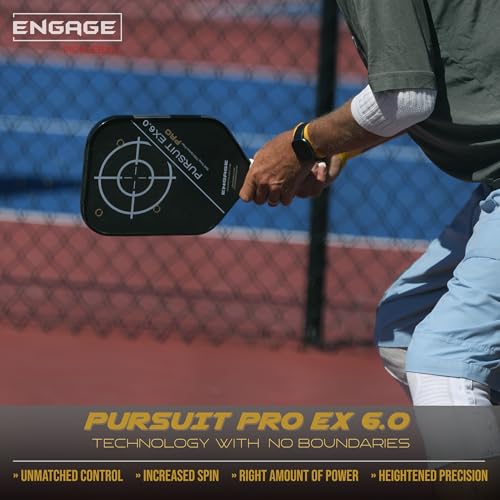 Engage Pursuit Pro EX 6.0 Pickleball Paddle – Widebody Shape, Raw T700 Toray Carbon Fiber Face, 16mm Control Pro Black Core (Alpine Lime, Standard (8.1-8.5oz))