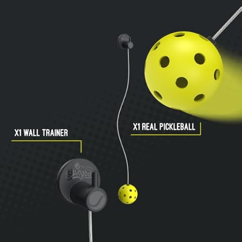 Swingball Solo Pickleball Trainer Set – Wall Mount Rebounder with Real Ball Tether – Indoor/Outdoor Practice Partner for All Skill Levels – Perfect Solo Training Aid - No Paddle Included, Ages 6+