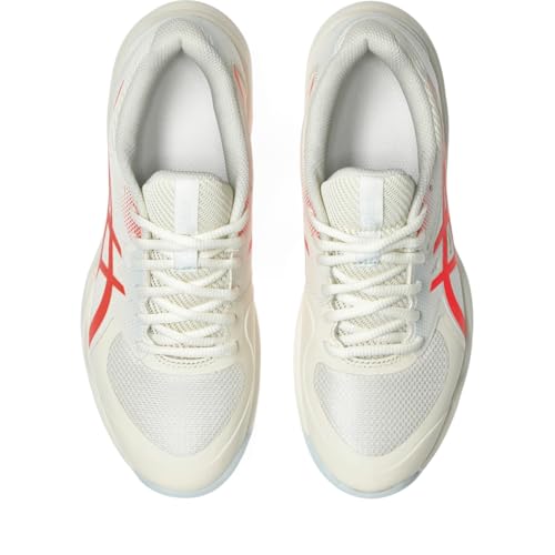 ASICS Women's Game FlyteFoam Pickleball Shoes, 8, Cream/Flash RED