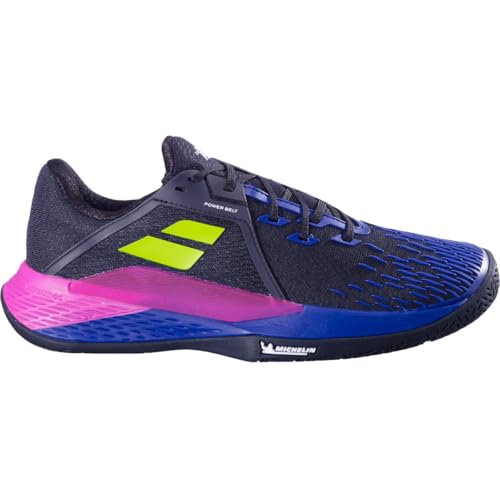 Babolat Men's Propulse Fury 3 All Court Tennis Shoes, Black/Dark Blue (Men's US Size 10)