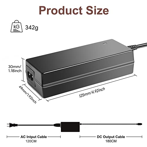 Jackery Charger, 90W Power Supply for Jackery Explorer 550/500/300/240/160 E240 E300 E500 E550, Anker 521 Portable Power Station, Solar Generator 167Wh 240Wh 293Wh 518Wh Lithium Battery Charging Cord
