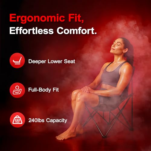 HyberVital Infrared Sauna Box Ultra Detox, Newly Upgraded Portable Home Sauna with 3.2L 1300W Fast-Heating Steamer, Spacious Tent & Ergonomic Chair for Personal Detox Spa