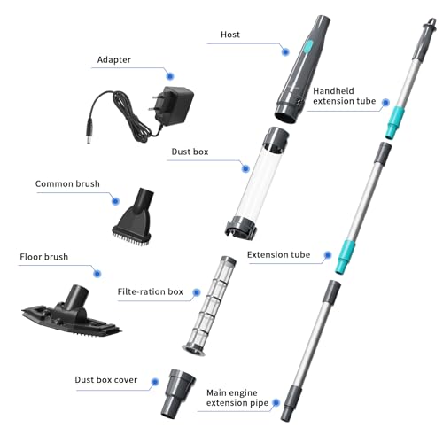 Handheld Spa Hot Tub Vacuum- Cordless Small Above Ground Pool Cleaner with 2 Brush Heads, 90 Mins Running Time, 12 Gallons/Min Powerful Suction, Ideal for Cleaning Debris and Sand Underwater, Black