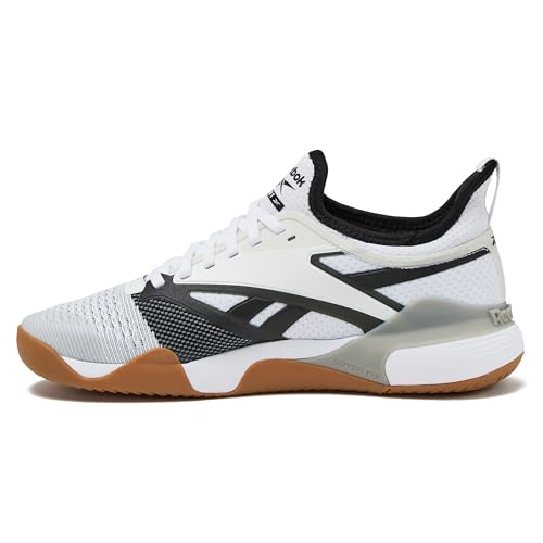 Reebok Nano Court Sport Men's Pickleball or Tennis Shoes for Men, White/Black/Grey 1, 10