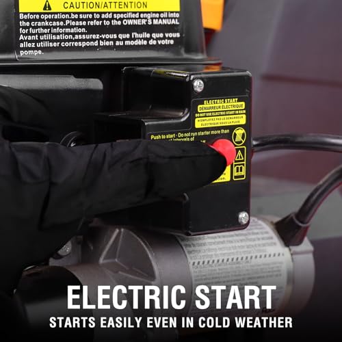 PowerSmart 24-inch Snow Blower Gas Powered, Two-Stage 252cc Engine with Electric Start, Self-Propelled, LED Headlight