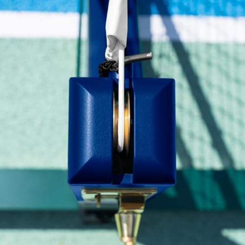 Vermont 360° Freestanding Pickleball Posts [IFP Regulation] – Ultra-Durable, Lightweight & Portable Aluminium Pickleball Paddle Tennis Net Sets (Pickleball Net and Posts, Blue, with Weights)